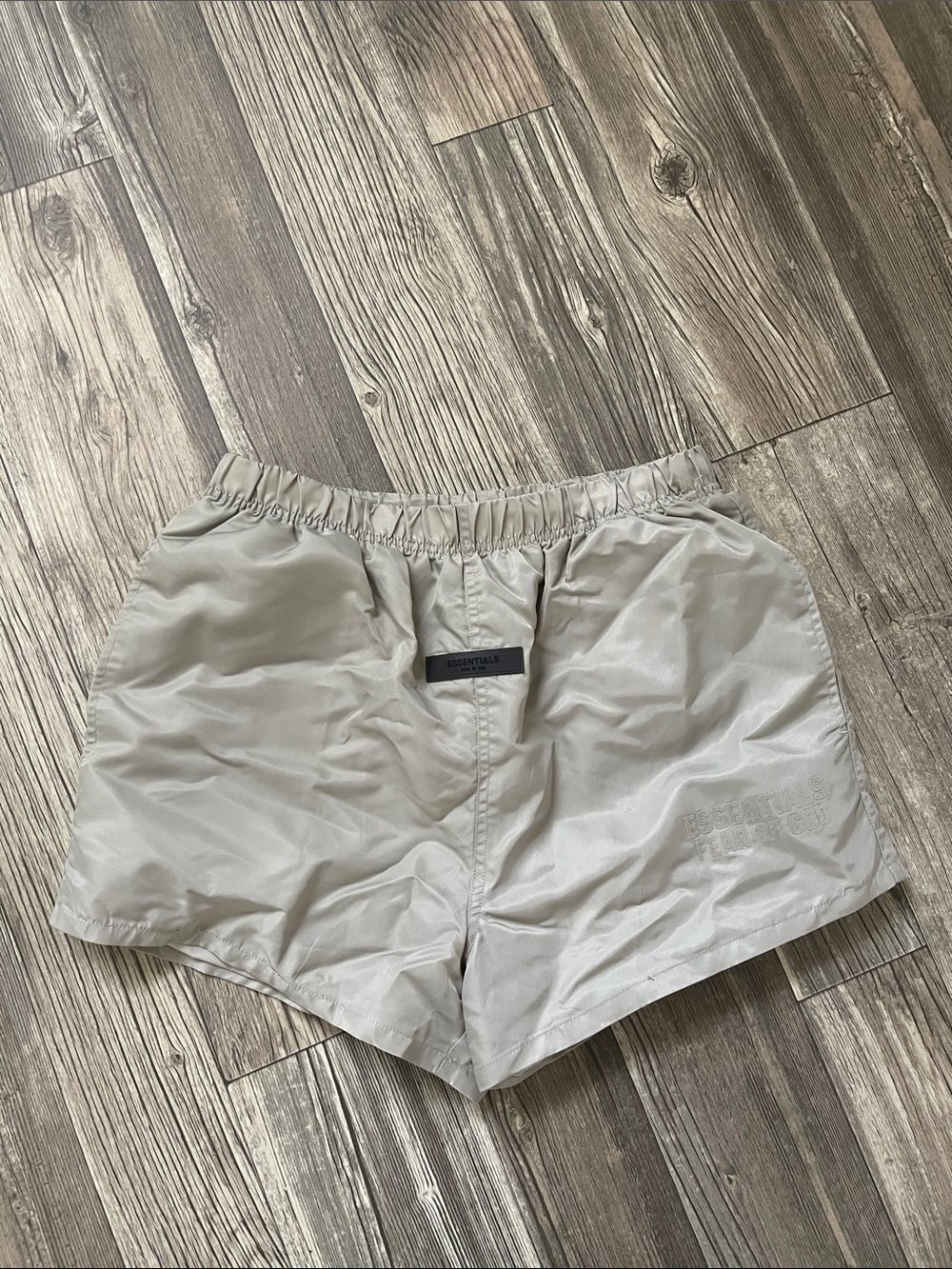 ESSENTIALS Light Beige Nylon Athletic Shorts